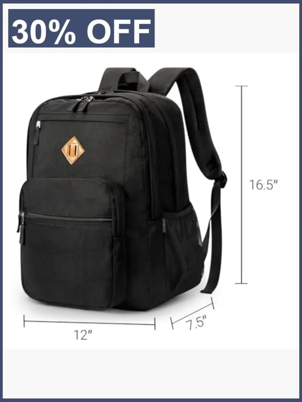 26L Water Resistant Backpack for College Travel Bookbag